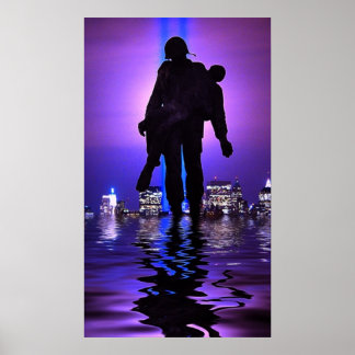 Pôster Tributo ao World Trade Center em Luz