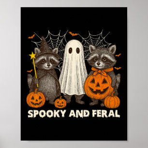 Poster Tric Ghost Raccoon, Cute Ghost Cute E Feral Hallow