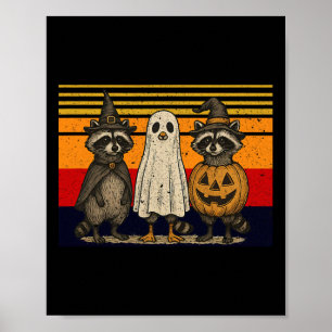 Poster Tric Ghost Raccoon, Cute Ghost Cute E Feral Hallow