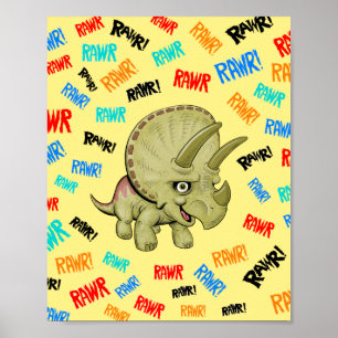 Poster Triceratops says “Rawr!”