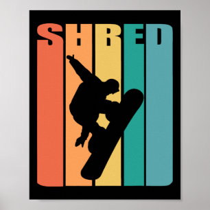 Poster Trick 70s Vintage Freestyle Retro Snowboard Sno