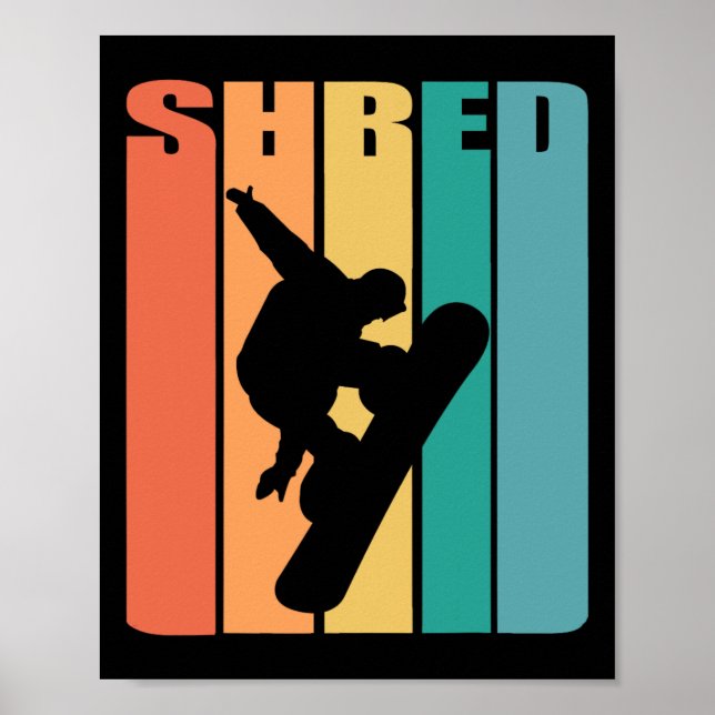 Poster Trick 70s Vintage Freestyle Retro Snowboard Sno (Frente)