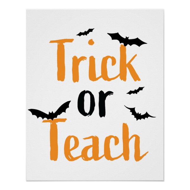 Pôster Trick or teach- design de Halloween (Frente)