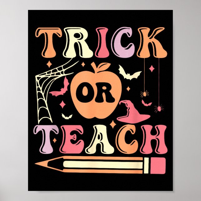Poster Trick or teach professor de halloween  (Frente)
