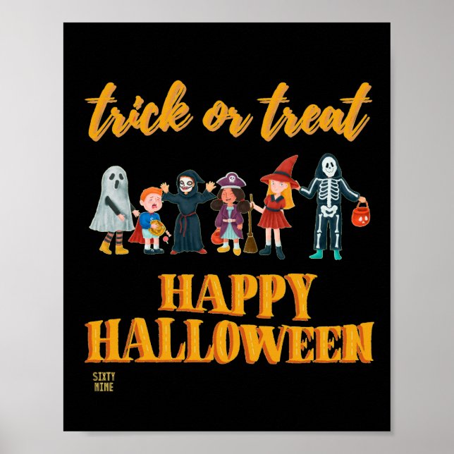Poster "TRICK OR TREAT" engraçado (Frente)