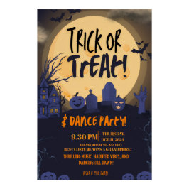 Pôster Trick or Treat Halloween Dance Party Invitation🎃