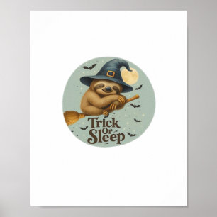 Poster Trick ou Sono – Preguiça de Bruxa Fofa Pun Hallowe