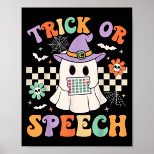 Poster Trick Ou Speech Halloween Bp Retro Speech Therapy