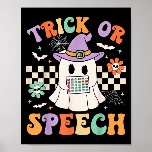 Poster Trick Ou Speech Halloween Bp Retro Speech Therapy (Frente)