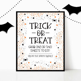 Poster Trick ou Tratar Sinal para o Halloween