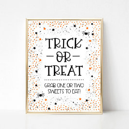 Poster Trick ou Tratar Sinal para o Halloween