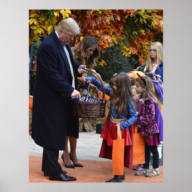Poster Trick ou Treat Donald Trump Halloween Retrato (Frente)