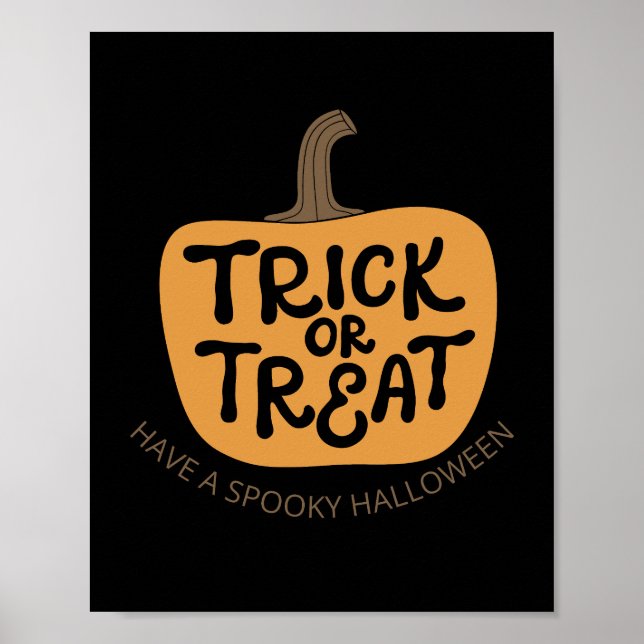 Poster Trick ou Treine Pumpkin Wall Art (Frente)
