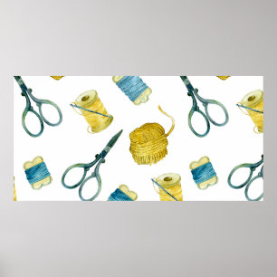 Poster tricô de padrão sem costura