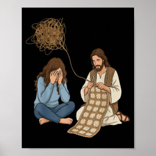 Poster Tricotando Emaranhados Em Um Novo Padrão Jesus