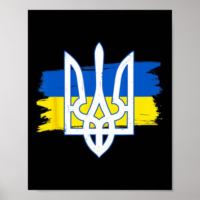 Poster Tridente da Bandeira da Ucrânia - Tryzub Patriótic (Frente)