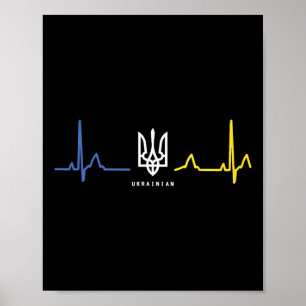 Poster Tridente da bandeira da Ucrânia Zelensky Tryzub