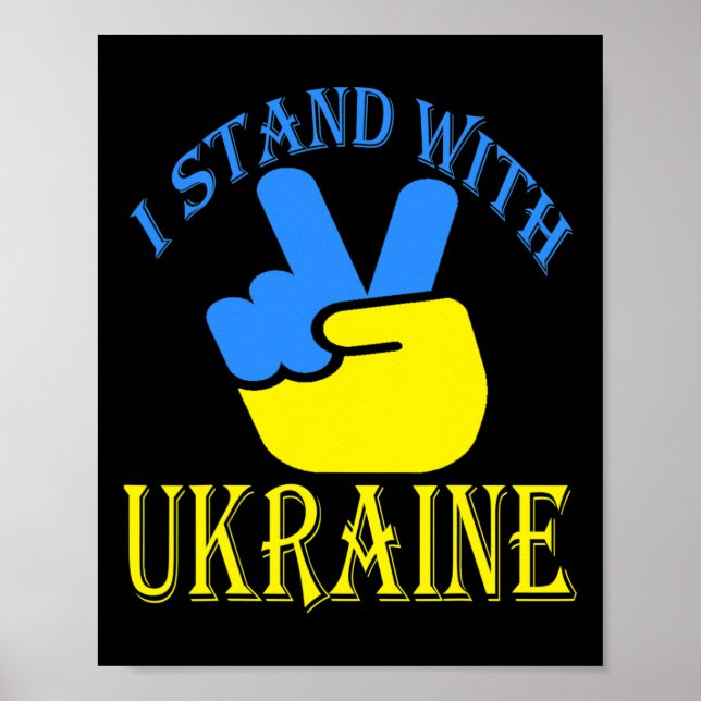Poster Tridente da Ucrânia Bandeira da Ucrânia Bandeira U (Frente)