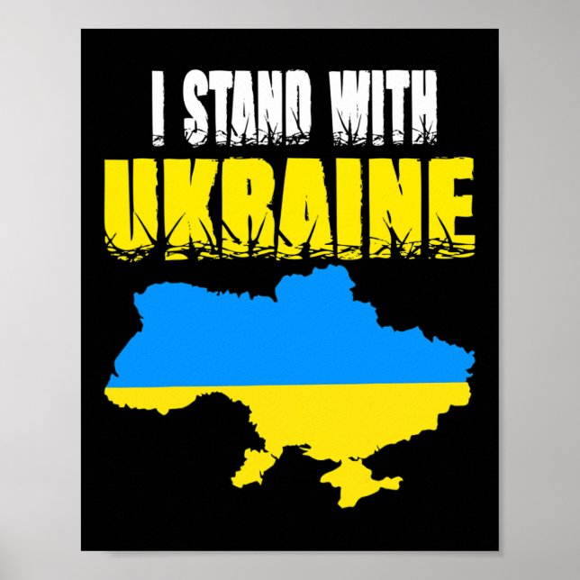 Poster Tridente da Ucrânia Bandeira da Ucrânia Bandeira U (Frente)