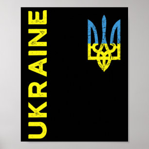 Poster Tridente da Ucrânia Brasão de Armas Emblema Bandei