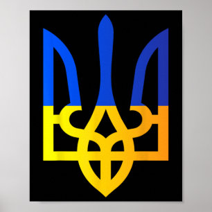 Poster Tridente da Ucrânia Símbolo Nacional Bandeira Ucra