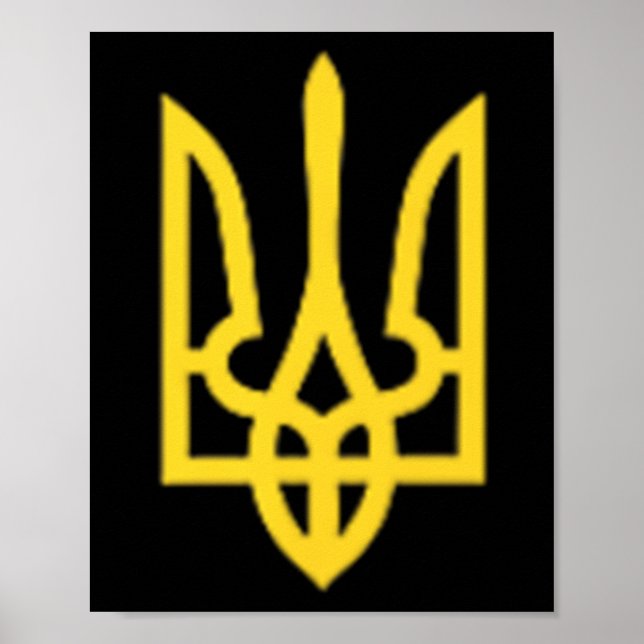 Poster Tridente da Ucrânia - Símbolo Tryzub Ucraniano (Frente)