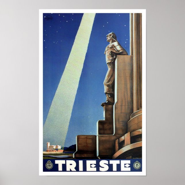 Poster Trieste Itália viagens vintage (Frente)
