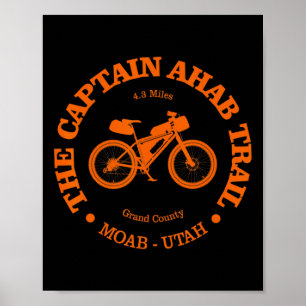 Poster Trilha Captain Ahab Engraçado Moab Utah Ciclismo d