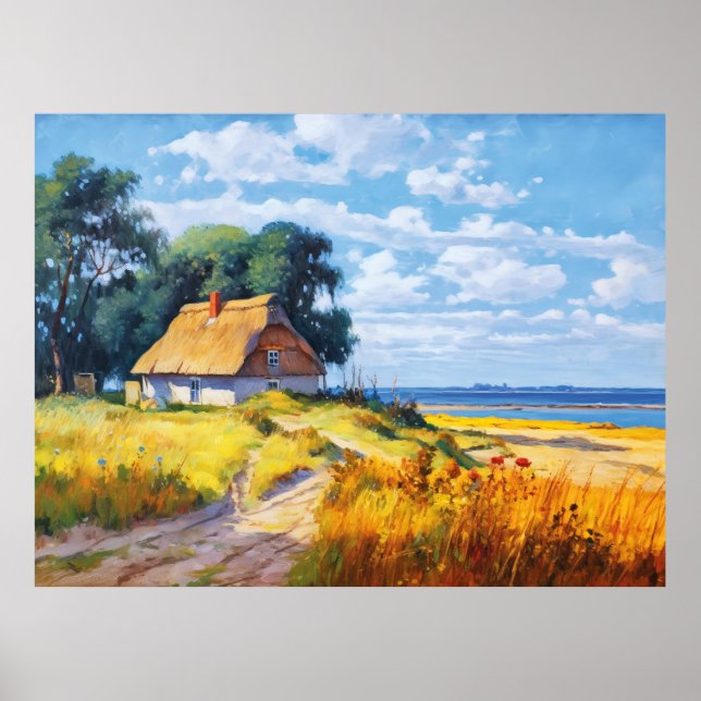 Poster Trilha de Areia Cêntica Levando a um Algodão Atcha (Frente)