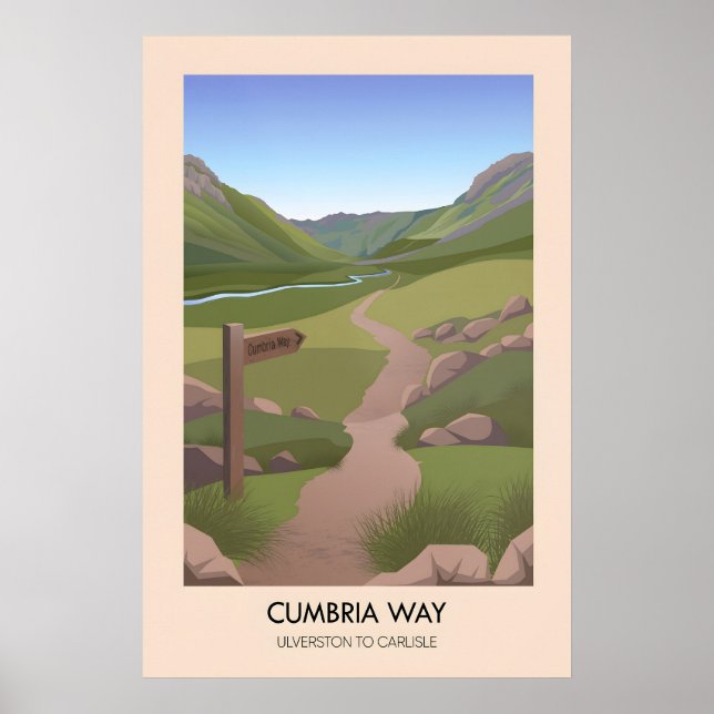 Poster Trilha de caminhada de longa distância Cumbria Way (Frente)