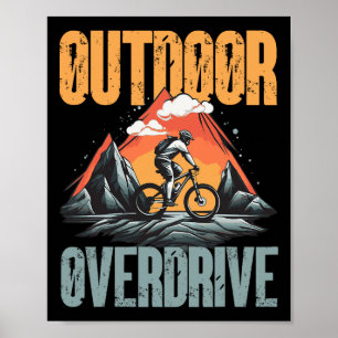 Poster Trilha de Ciclismo de Montanha Outdoor Overdrive