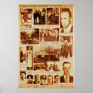 Poster Trilha de Crime de John Dillinger Inimigo Público 