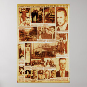 Poster Trilha de Crime de John Dillinger Inimigo Público