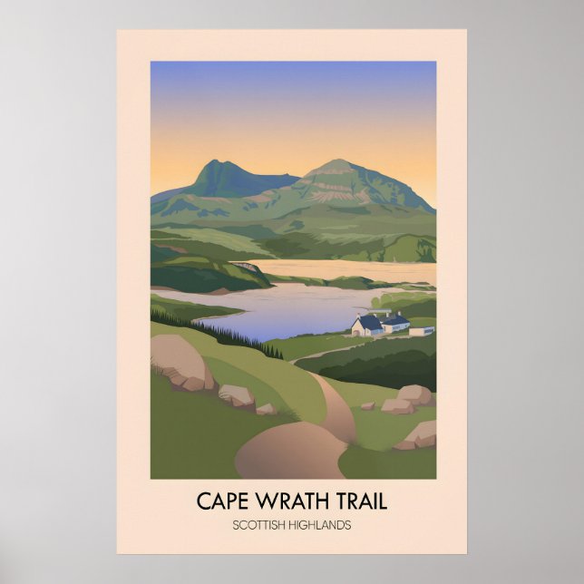 Poster Trilha de longa distância Cape Wrath Trail Viagens (Frente)