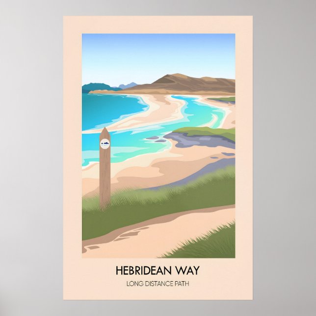 Poster Trilha de Longa Distância Hebridean Way Viagem (Frente)