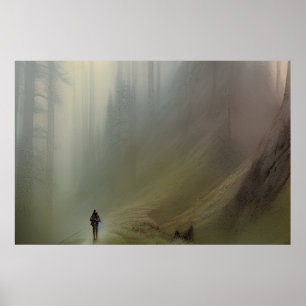 Poster Trilha de Montanha - Pintura Colorida