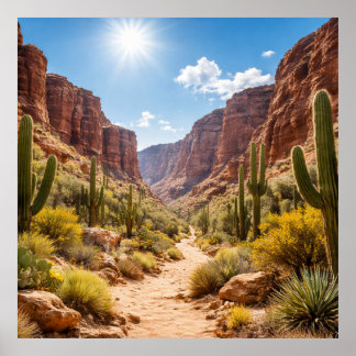 Poster Trilha do Deserto Entre Canhões Rochosos