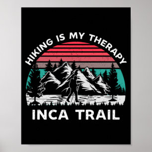 Poster Trilha inca masculina para caminhada em machu picc