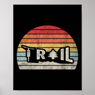 Poster Trilha Retro Estilo Pôr do Sol Vintage