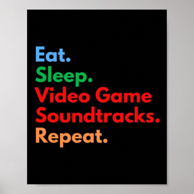 Poster Trilhas Sonoras de Video Games para Dormir Repetid (Frente)