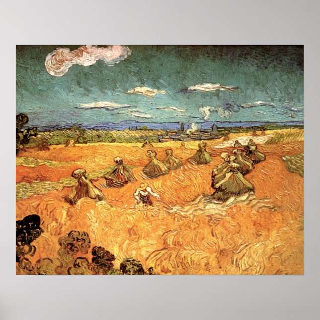 Pôster Trilhos com Ceifador por Vincent van Gogh (Frente)