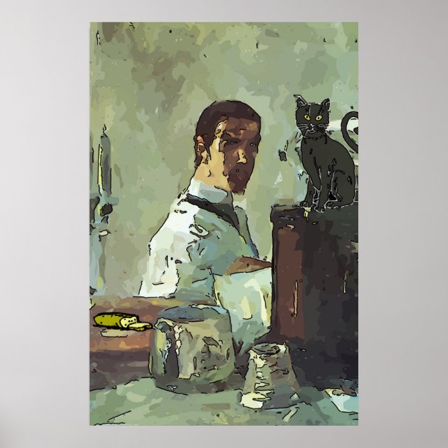 Poster Trimestre de Gato Negro Francês (Frente)