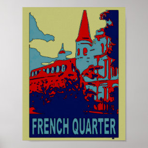 Poster Trimestre francês em azul