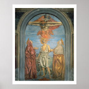 Poster Trindade santamente com St Jerome (fresco)