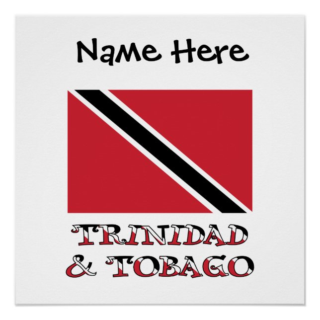 Pôster Trinidad e Tobago Bandeira Personalizada Poster (Frente)