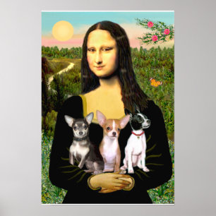 Poster Trio Chihuahua - Mona Lisa