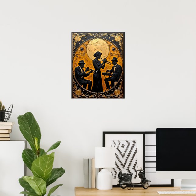 Poster Trio de Jazz da Idade Dourada (Escritório em casa)