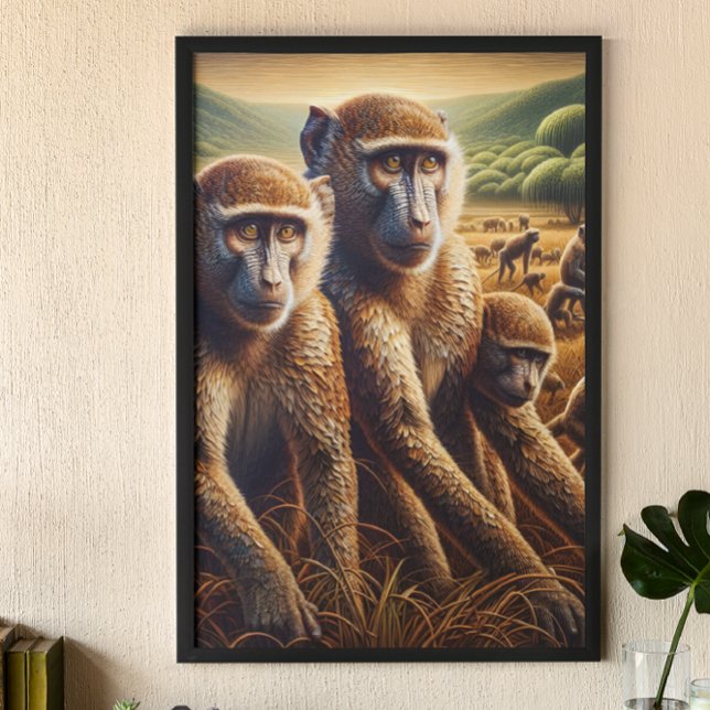 Poster Trio de Macacos Brancando (Criador carregado)