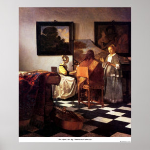 Pôster Trio musical por Johannes Vermeer