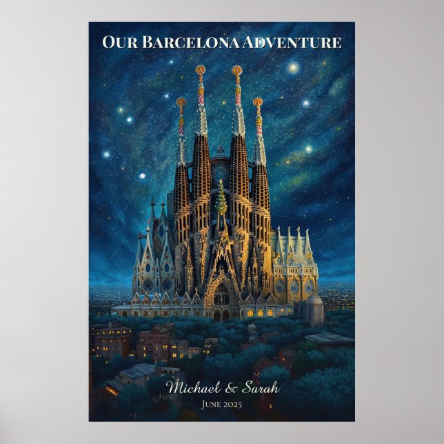Poster Trip Personalizada de Barcelona | Sagrada Família (Frente)